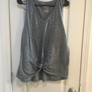 Tie front pocket tank